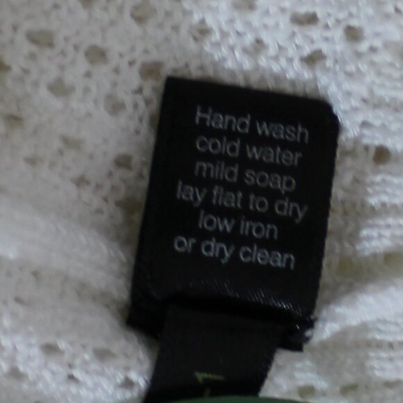 Peruvian connection crochet button down white Cotton cardigan size Large - Picture 6 of 7